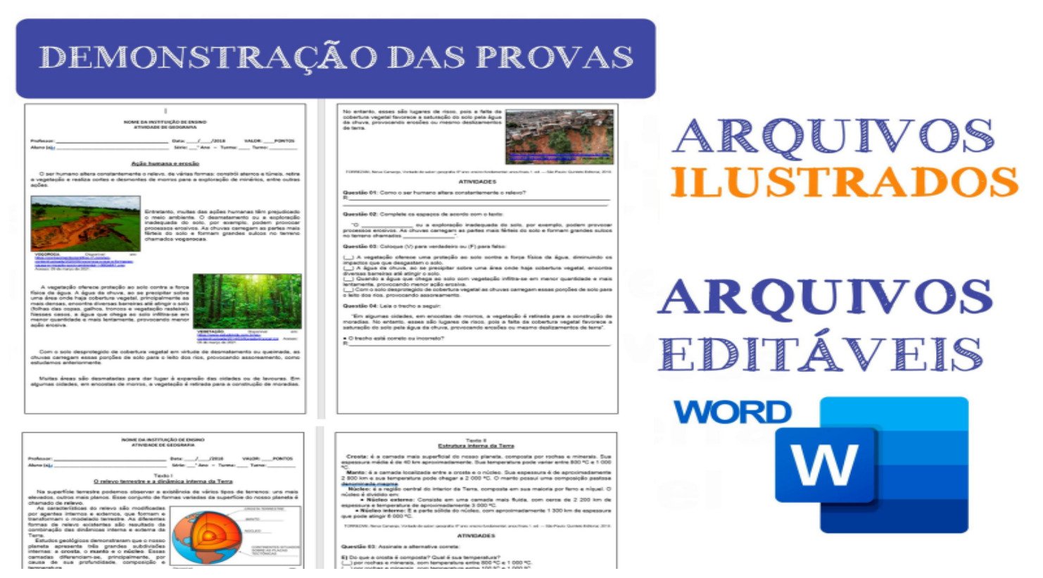 Exemplo de prova de Geografia